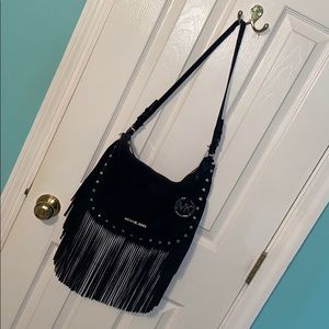 Michael kors black suede fringe crossbody 🖤🖤🖤